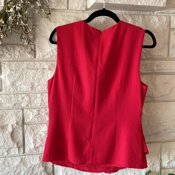 ♥️BCBG Maxazria Ruby Red Zipper Blouse - Medium - Picture 6 of 13